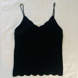 Halogen Black Scalloped Women's Tank Purchased from Nordstrom